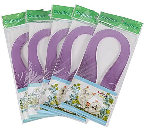 Quillingpappersremsor, pappersquillingremsor Pappersquillingsats för nybörjare 600 ränder Quillingpapper 3 mm bredd Pure Color Origami Papper Handhantverksdekoration för målning (Violett)