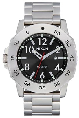 Nixon Smyth 44 Armbanduhr für Herren in der Farbe Silber mit Armband aus Edelstahl, Wasserdichtigkeit: 10 bar, Gehäusedurchmesser: 49,5 mm, A1414-625-00