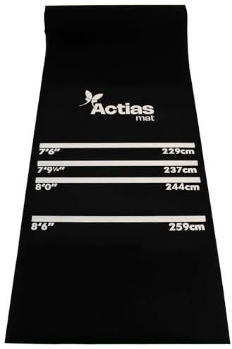Actiasmat - Heavy Duty Rubber Dart Mat – Professional Non-Slip Oche Throw Line, 4 Distances, 3m x 61cm