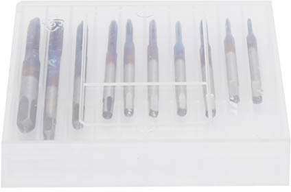 Tornillo de tornillo de 10 piezas Conjunto de toque de tungsteno de Máquina recta de flauta recta Tap Herramienta de corte de rosca de toque para madera M1 M1.2 M1.4 M1.6 M1.7