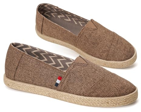 GLAMORA Alpargatas Hombre Esparto Náuticos Lona Sin Cordones Transpirables Antideslizantes Zapatos Verano Slip On Calzado Casual Ligero Cómodo Mocasín Tela Suela Yute Estilo Comodidad