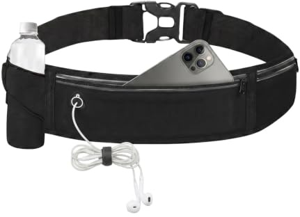 Ceinture de Course avec Porte Gourde, Sac Banane Sport Étanche pour Téléphone 7,5 Pouces, Ceinture Hydratation Réglable avec Poche Organisée pour Jogging et Vélo
