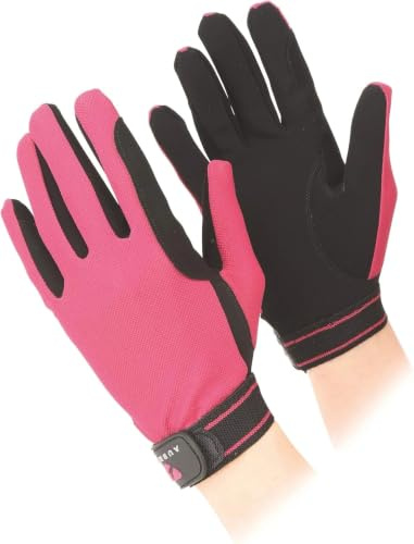 Shires Aubrion Mesh Childrens Riding Gloves Small Raspberry