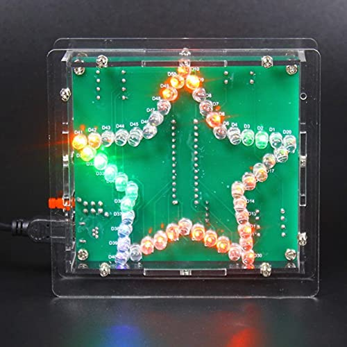Kit di Pratica di Saldatura per Progetti Elettrici Fai-da-Te con Stella a Cinque Punte, con 50 LED Lampeggianti Colorati, Regali Creativi per Appassionati di Elettronica, Bambini, Studenti