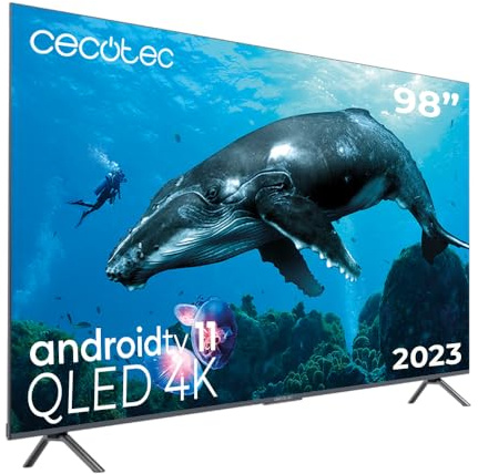 Cecotec VQU30098+ TV 98 tum QLED 4K UHD, 120Hz, Full Array Local Dimming 192 zoner, Smart TV Android 11, HDMI 2.1, Google Voice Assistant, Dolby Visiotmos, Subwoofer 60 W, Wi-Fi, BT, PVR