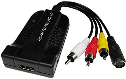 Jerilla HDMI zu AV + S-Video Konverter - HDMI auf RCA Adapterkabel 1080P Composite-Kabel Mit 3RCA R/L Audio CVBS S-Video Ausgang für DVD STB VCR PS3 HDTV Monitor