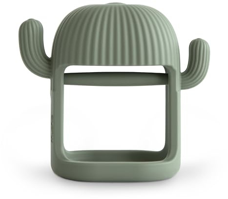 mushie Silicone Baby No-Drop Cactus Teether Toy