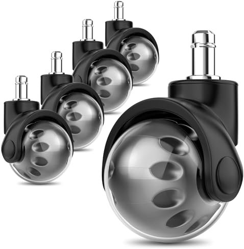 Ersatz-Bürostuhl Rollen glatt und Super Silent Modell - 11x22MM Ball rollen für bürostühle, (5er-Pack) Heavy Duty hartbodenrollen, Gaming Stuhl Rollen, geeignet für jeden Boden, keine Kratzer (Grau)