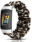 Blueshaweu Compatible for Fitbit Charge 6/Charge 5 Band, Fabric Elastic Scrunchie Women's Cute Replacement Straps, Leopard