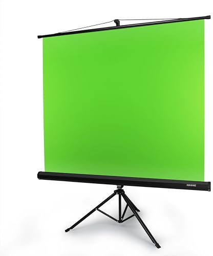 Duronic TPS13 GN Pantalla de proyector con Fondo Verde o Croma sobre Trípode | 150 x 130 cm | Set para Grabar Videos Crear Contenido Efectos Especiales Estudio de Filmación | Fácil Apertura y Cierre