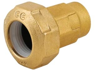 Raccord femelle réduit en laiton pour tuyau PE 1/2 x 25