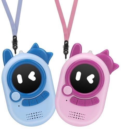 NGOKPYD M300 Walkie Talkie Kinder ab 3/4/5/6/7/8/9/10/11/12 Jahre, Schön Super Spielzeug mit Mini Lampe,Top-Qualität,Super Reichweite für Kleinkinder Einfach zu Bedienen Bringt Spaß(Pink Blau Set)