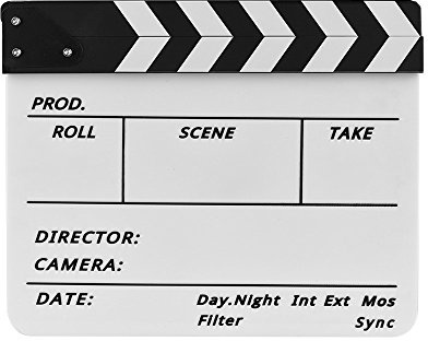 Wakects en Plaquette Effaçable à Sec, Ardoise en Plaquette avec Bâton coloré Magnétique, Plate-Forme de Film télévisé Professionnel pour la Réalisation de (bâton Noir et Blanc)