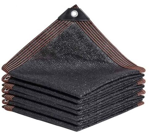 Red de sombra para invernaderos, 5 m x 5 m, para patio, invernadero, plantas, sombreado, vela de sombra para jardín, pérgola, plantas, balcón, patio, negro, 6 x 8 m