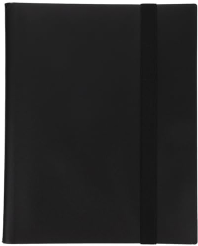 NOLITOY Carpeta de Tarjetas para Colección 9 Compartimentos Color Negro Material Resistente Álbum para Tarjetas de Juego y Deportivas Protector Compacto para Organizar y Almacenar