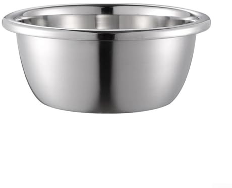 Bacino in acciaio inossidabile 304 per mescolare zuppe, preparare zuppe, lavare verdure, design con bordo rovesciato, multi dimensione, color argento, ciotola multiuso per attività di cottura (28 cm)