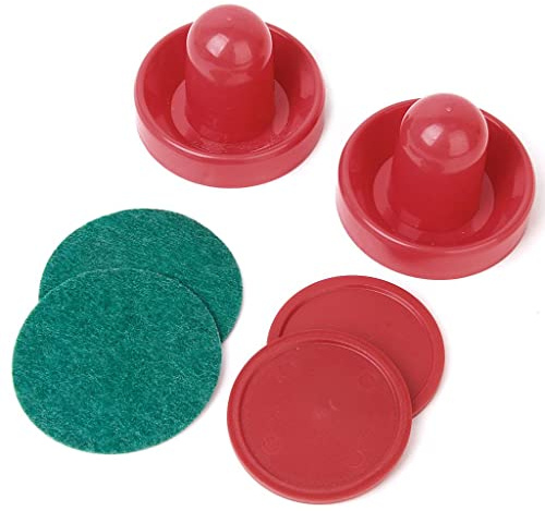 Air Hockey Pushers and Pucks Set, Plast, Röd, 7,5 cm Diameter Pushers, 6,3 cm Diameter Pucks, 2 Pushers och 2 Pucks ingår