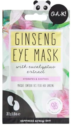 Oh K! Under Eye Mask, For Tired and Puffy Eyes, De-puffing, With Added Ginseng, Vegan and Cruelty Free, 13g