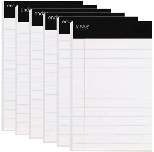 Emraw White Jr. Perforated Edge Legal Ruled Universal 50 Sheets Letter Writing Pad- 50 Ct. 5 x 8 inch (Pack of 6)