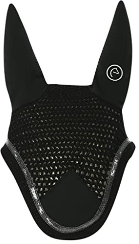 EQUITHEME Bonnet Chasse-Mouches Infinity - Couleurs - Noir/Glitter, Taille Equipement Cheval - Cheval