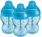 Tommee Tippee Advanced Anti-Colic Baby Bottle, 260ml, Slow-Flow Breast-Like Teat for a Natural Latch, Triple-Vented Anti-Colic Wand, Pack of 3, Blue