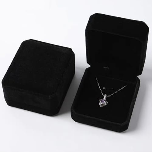 1pc Necklace Bracelet Pendant Gift Box Necklace Bracelet Boxes for Jewellery Gift Small Long Rectangle Black Velvet Necklace Box for Jewellery Packaging Chains Christmas Necklace Boxes Bulk Mens Women