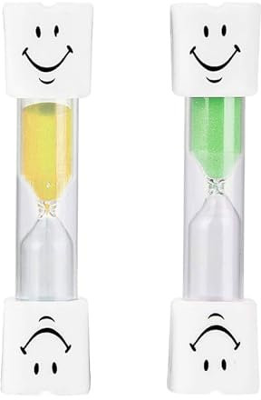 IOSPKKIO® Hourglass Lot de 2 sabliers souriants pour enfants pour les soins dentaires des enfants, la cuisine, le bureau et le temps de jeu, minuterie Hourglass pour le bureau, la maison et le jeu,