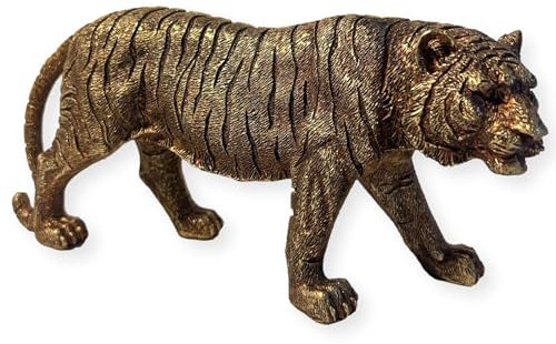 Thorness Statue Tigre Faite Main Effet Bronze Ornement Élégant et Décoratif pour Maison Bureau Décor