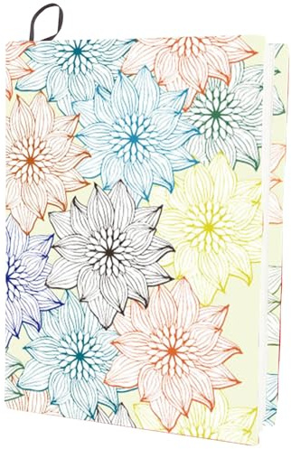 CRASPIRE Funda Elástica para Libros con Diseño de Flores de Loto, Funda de Nailon Grande, Lavable Y Reutilizable, Funda Elástica para Libros de Tapa Dura de 9x11 Pulgada, Regalo para Libros de Texto