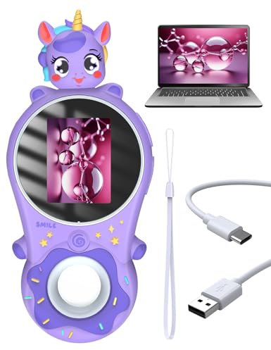 OUTACT Microscopio Portátil Digital Infantil, Mini Microscopio de Bolsillo con 8 LEDs, 500x, Carcasa Ecológica de Silicona