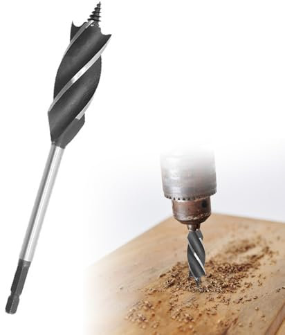 Profesional Broca Para Madera, 1/4 Hexagonal Vástago Brocas Espirales, Brocas Para Madera, Brocas Espirales Para Madera, 25mm X 165mm Self Feed Broca Taladro, Broca Madera 1/4 Hexagonal Vástago