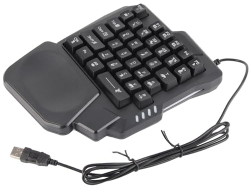 35 Tangenter Enhandsspeltangentbord, Brett Handledsstöd Svart Enhandstangentbord för Datormobilspel, med K13 Gaming-tangentbord