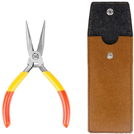 Rdxanc Alicates de punta de aguja de precisión pequeña de 4.5 pulgadas con cuerpo y pulido, herramienta manual multiusos para reparación de aficionados