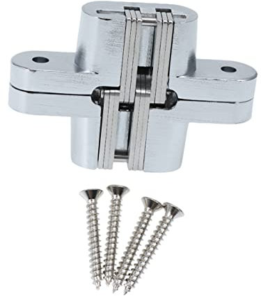 jojofuny Cerniera Per Porta in Acciaio Inox - 45x13 Mm - Cerniera A Scomparsa Con Apertura A 180° - Ideale Per Hotel E