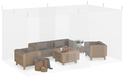 Relaxdays Zanzariere per Gazebo da Esterno e Interno, Rete Anti-Insetti a Maglia Stretta, 250x300x500 cm, Poliestere