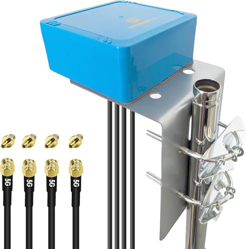 Maswell 4X4 MIMO 5G Outdoor Antenna, Cellular 700-6000MHz, 4G+ LTE, 5GA, WiFi 6 Ready, Bluetooth, Screw Adhesive Mount, 3dBi Low Gain Not for Speed Competition