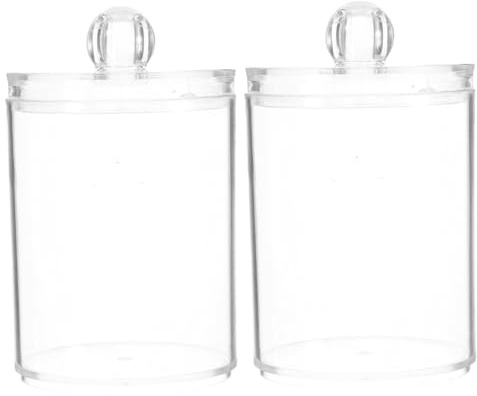 MOTHNUR 2 Frascos Para Bolas De Algodón Y Contenedores Con Consejos De Almacenamiento Dispensador De Boticario Organizadores Para Bolas De Algodón Discos De Y Bastoncillos De