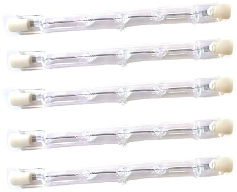 WOLTHID Bombilla halógena R7s 118mm 220v-240v Tubo J118 de doble extremo 300W Lámparas de luz fluorescente blanca cálida 2700k Lámparas de inundación, 300W, 5PCS