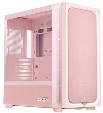 TRYX FLOVA ATX PC Case Pink Breathable Fabric-Crafted with Cross-Flow Fan
