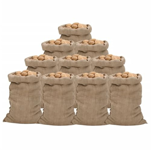 Mangloder jutesäckar 10 stycken 60 x 105 cm tillverkade av 100 % naturlig jute 340 g/m² mångsidig för hem trädgård förvaring transport dekoration hållbar och lämplig för livsmedel växter och