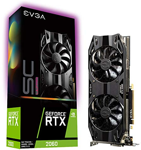 EVGA 06G-P4-2067-KR GeForce RTX 2060 SC Ultra Gaming, 6GB GDDR6, Dual HDB Fans