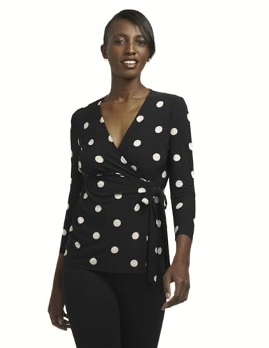 Anne liten dam faux wrap topp skjorta