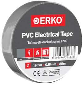 ERKO Nastro Isolante elettrico grigio 19 mm x 20 m PVC Per isolare, Riparare e legare, nastro adesivo, Per tensioni fino a 6 kv, elettrici professionali, flessibile, autoestinguente