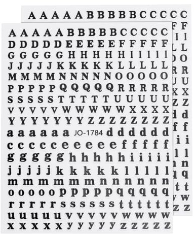 QUARKZMAN Calcomanías de Letras para Uñas, 2 Hojas, Pegatinas de Letras Holográficas 3D Autoadhesivas para Decoración de Uñas de Mujer, Negro