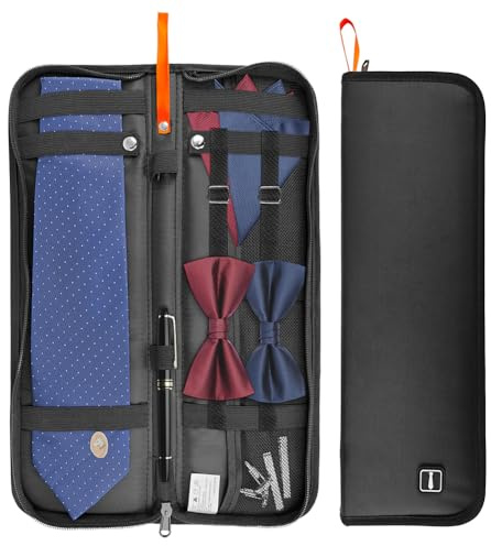Travel Tie Case - Men's Necktie Gift Box, Rectangle Shape, Anti-Wrinkle Storage for Business, Bow Tie Packaging