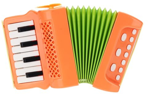 sourcing map Accordion 10 Keys Piano Accordion Mini Musical Instrument Gifts for Adults Beginners Educational, Orange