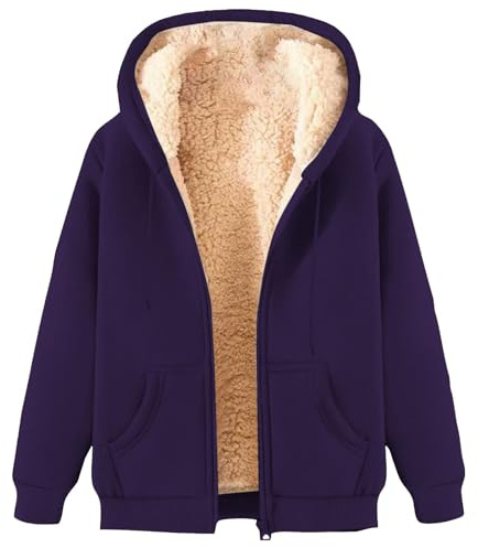 Wyongtao Veste Femmes Cachemire Chaud Oversize Sweats À Capuche Zippé Polaire Automne Hiver 2025 Sweatshirt Mode Avec Poche Gilet Femme De Sport Manteau Femme Hiver Polaire Grande Taille