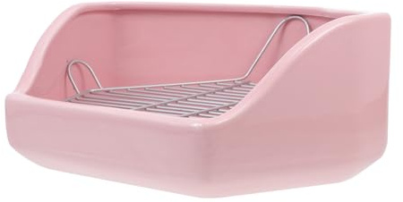 FIXOSHEE Toilette per Conigli Pentagonale in Ceramica Anti-ribaltamento Vasino per Animali Domestici Vaschetta Piccola e Facile da Pulire per Gabbie e Ambienti Interni ed Esterni