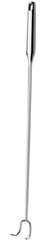 SUPVOX Gancio per Carne in Acciaio Inossidabile Portatile da Barbecue, Pinza per Girare Carne e Pesce Foro per Appendere, Utensile Cucina Medio Leggero per Uso Domestico e Campeggio