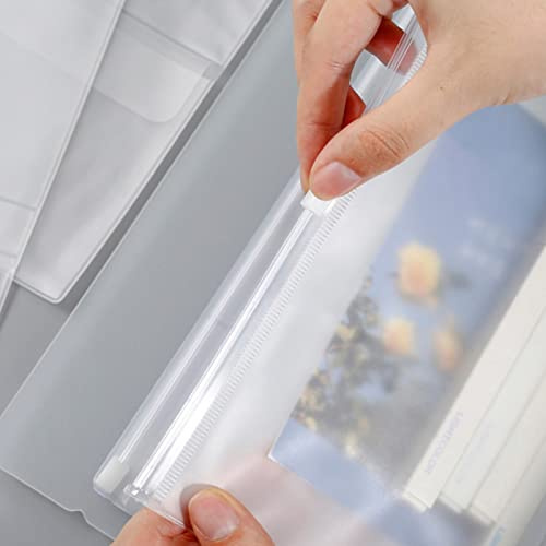 Yinhing 6 Hålsfickor 12-pack Transparent PVC-dragkedja Dokumentpåsar och Rivförvaringsmapp för Räkningskvitton och Pappersvaror (A6 dragkedja)